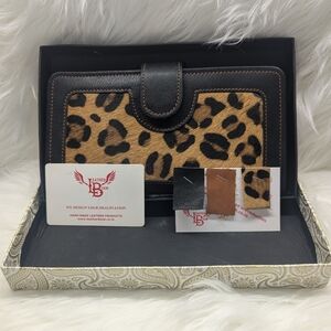 Leather Book Cheetah Wallet NWT